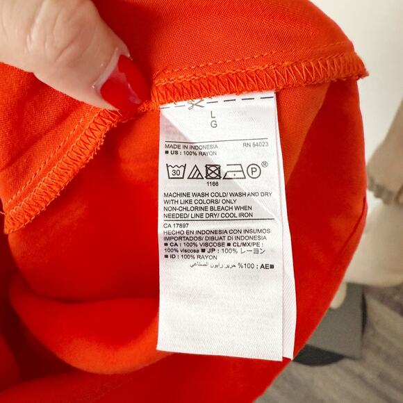 [Old Navy] Orange V-Neck Cap Sleeve Oversized Cocoon Mini Dress Size Large L - Picture 10 of 10